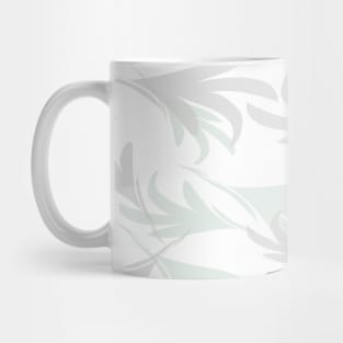 Autumn fall gray on white tropical palm leaves Mug